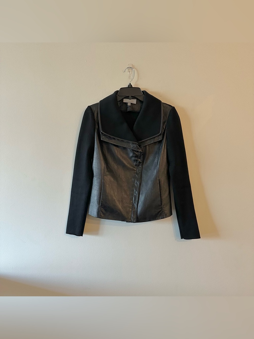 Classiques Entier Leather Jacket Black Wool Knit XS Owens Moto

Good used condit
